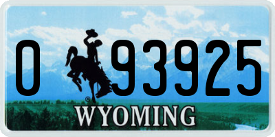 WY license plate 093925