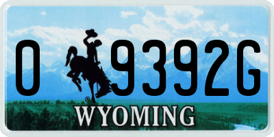 WY license plate 09392G