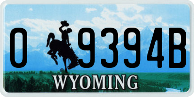 WY license plate 09394B