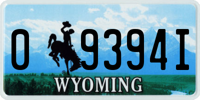 WY license plate 09394I