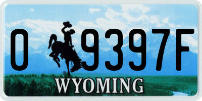 WY license plate 09397F