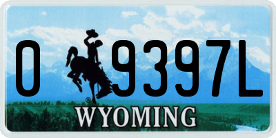 WY license plate 09397L