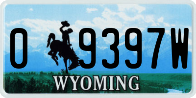 WY license plate 09397W