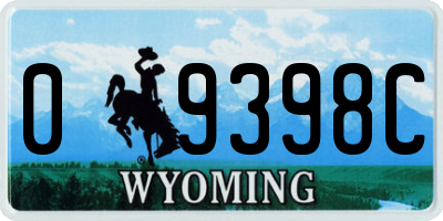 WY license plate 09398C