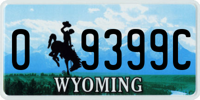 WY license plate 09399C