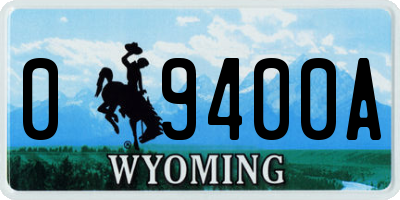 WY license plate 09400A
