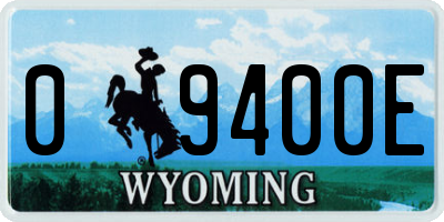 WY license plate 09400E