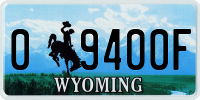 WY license plate 09400F