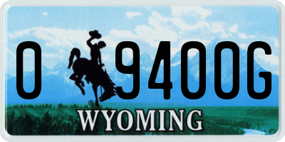 WY license plate 09400G