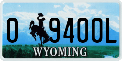 WY license plate 09400L