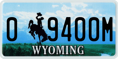 WY license plate 09400M