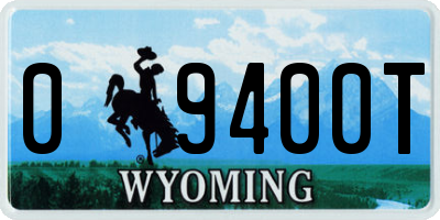 WY license plate 09400T