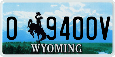 WY license plate 09400V