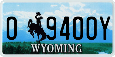 WY license plate 09400Y