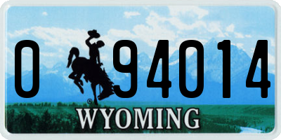 WY license plate 094014