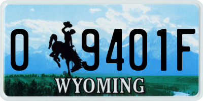 WY license plate 09401F