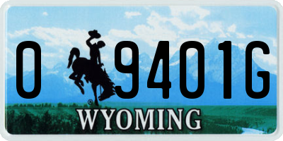 WY license plate 09401G