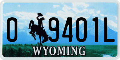 WY license plate 09401L