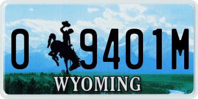 WY license plate 09401M