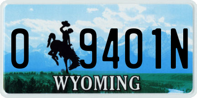 WY license plate 09401N