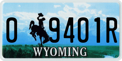 WY license plate 09401R