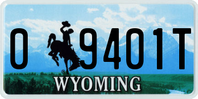 WY license plate 09401T