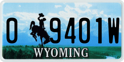WY license plate 09401W