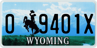 WY license plate 09401X