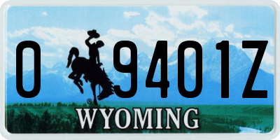 WY license plate 09401Z
