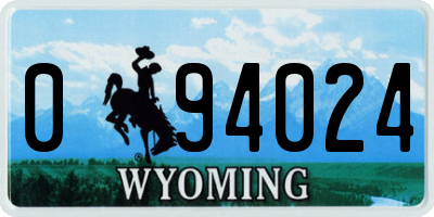 WY license plate 094024