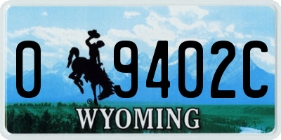 WY license plate 09402C