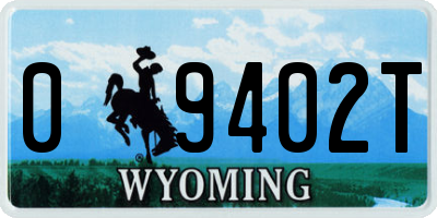 WY license plate 09402T