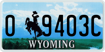 WY license plate 09403C