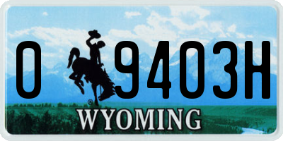 WY license plate 09403H