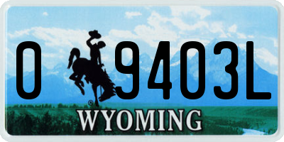 WY license plate 09403L