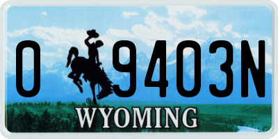 WY license plate 09403N