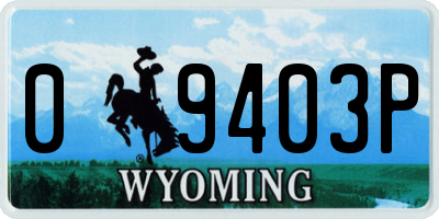WY license plate 09403P