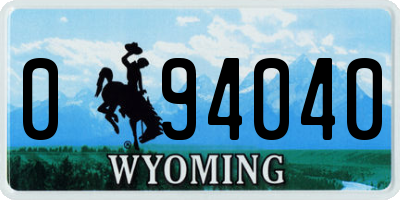 WY license plate 094040
