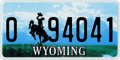 WY license plate 094041