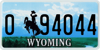 WY license plate 094044