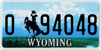 WY license plate 094048
