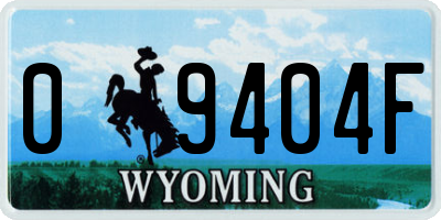 WY license plate 09404F
