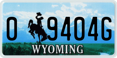WY license plate 09404G