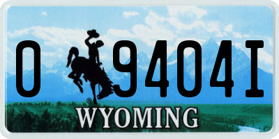 WY license plate 09404I