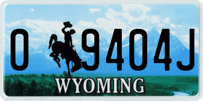 WY license plate 09404J