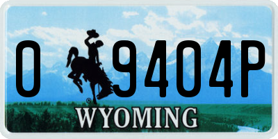 WY license plate 09404P