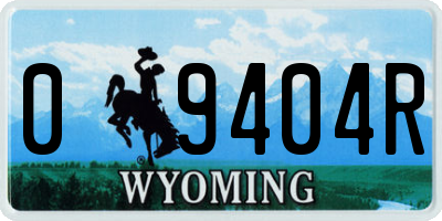 WY license plate 09404R