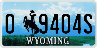 WY license plate 09404S