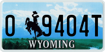 WY license plate 09404T
