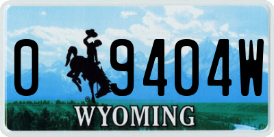 WY license plate 09404W